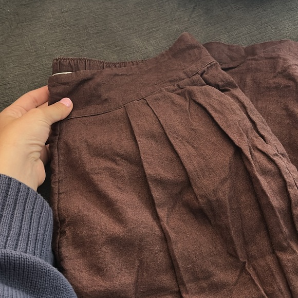 Abercrombie Wide Leg Linen Blend Pants - Picture 6 of 7